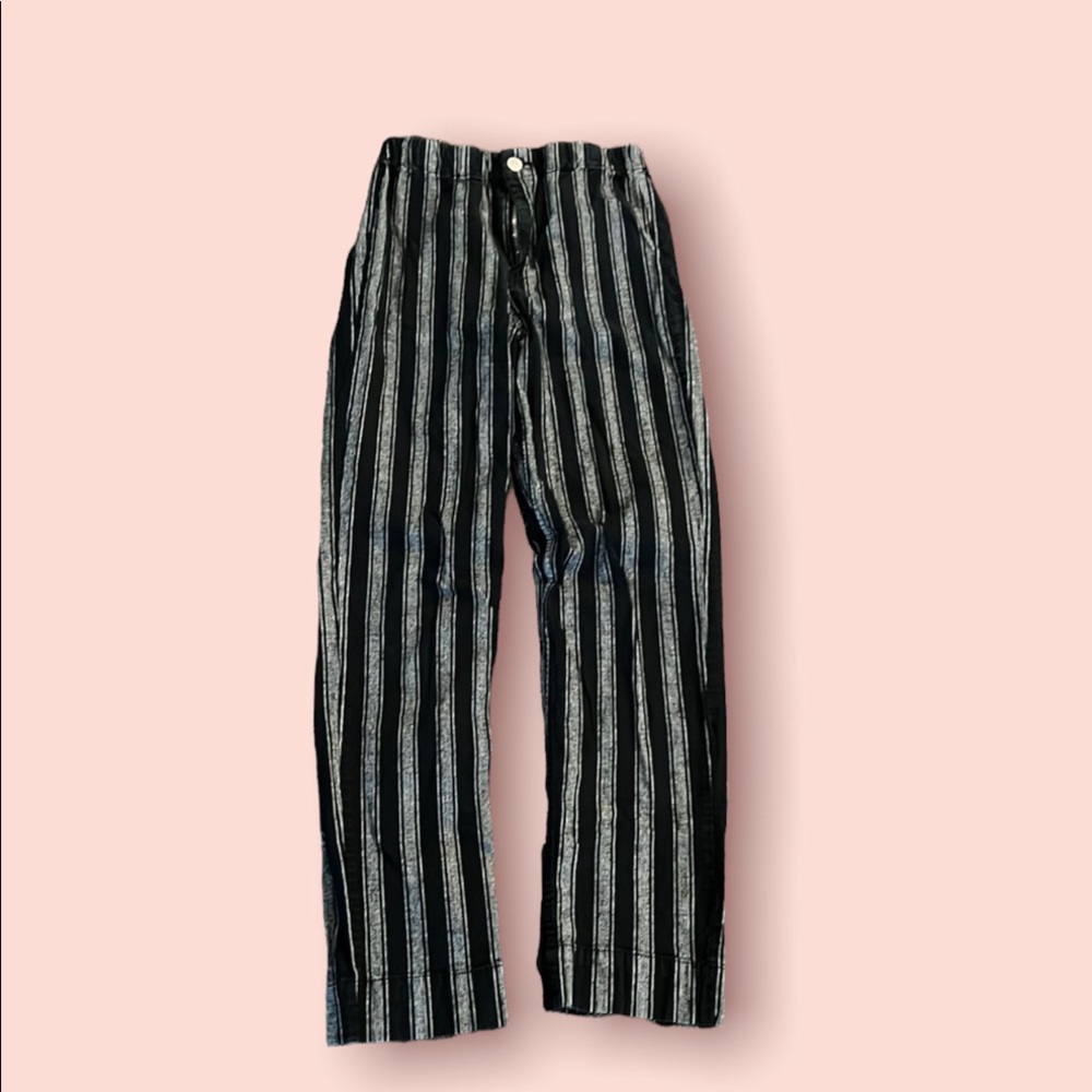 Black and gray striped Brandy Melville straight-leg pants